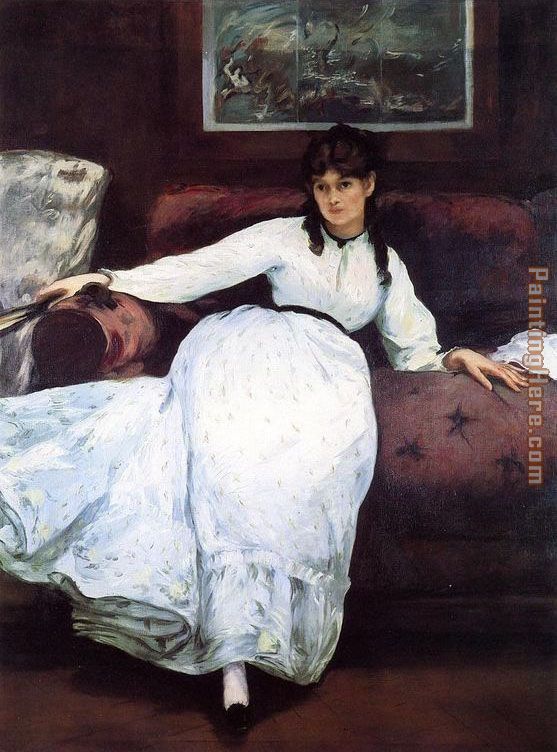 Repose Portrait of Berthe Morisot painting - Edouard Manet Repose Portrait of Berthe Morisot art painting